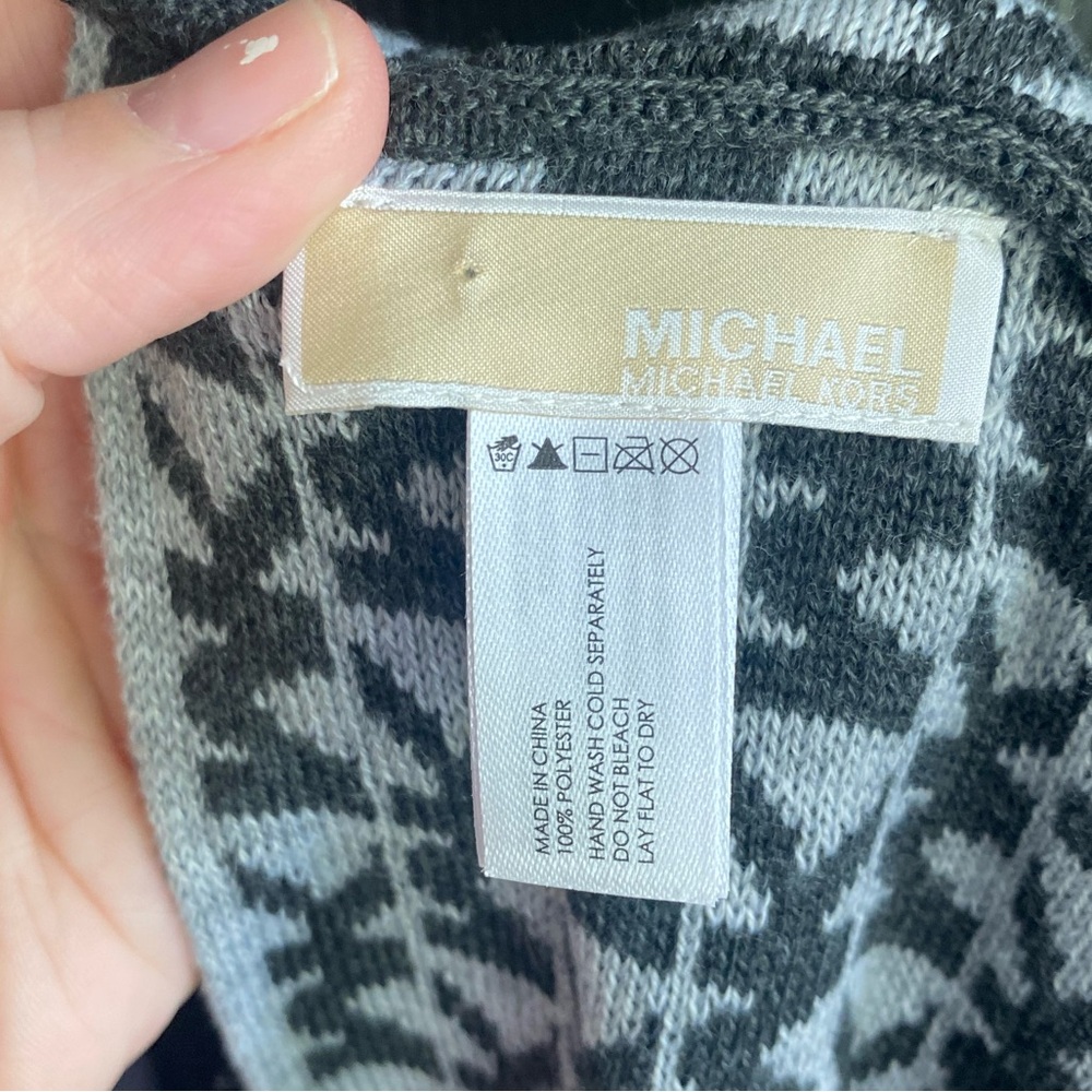 Michael Kors Women's MK Logo Infinity Loop Scarf Black Gray - Picture 3 of 4